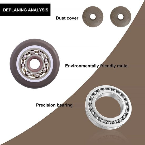 Zwenkwielenset 50 mm, 4 stuks meubelwielen van TPE, transportwielen met 20 schroeven, wielen met rem, zwenkwielen met L-montageplaat, rubberen wielen, geschikt voor wiegjes, meubels, bloemenstandaard