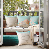 Waterdichte kussenhoezen, decoratieve vaste stof, waterdichte kussenhoes, sierkussen, sofakussen, kussensloop voor bank, balkon, terras, patio, tuin, outdoor, zandstrand