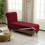 Chaiselongue stretchhoes, antislip hoes voor chaise longue bankovertrek, elastische hoes voor ligstoel, antislip, stretchhoes, comfortabele stof, meubelbescherming (wijnrood)
