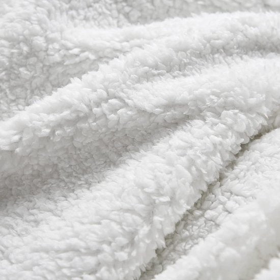 Knuffeldeken, wollige deken, grijs - warme Sherpa deken 150 x 200 cm, dikke bankdeken en woondeken XL, zachte fleecedeken, bankdeken, XL voor de winter