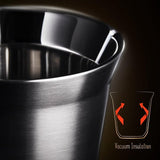 Espressokopjes, koffiefkopjes, dubbelzijdige koffiekopjes van roestvrij staal, geïsoleerde espressokopjes, vaatwasserbestendig, 2 stuks van 150 ml