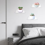 4 stuks mini zelfklevend zwevende plank zonder boren acryl plank zonder boren mini zwevende plank wit voor slaapkamer, woonkamer, keuken, badkamer