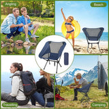 Opvouwbare campingstoel, ultralichte campingstoelen voor volwassenen, 100 kg draagvermogen, klapstoel, visstoel, opvouwbare campingstoel met draagtas voor picknick, buiten, wandelen, kamperen, tuin