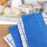 Towels - Set van 12 theedoeken, keukendoeken, 38 x 64 cm, katoenen theedoeken, machinewasbaar, blauw en wit