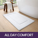 Badkamertapijt 60 x 110 cm, badmat antislip wasbare zachte badmat, microvezel absorberende badmat, badmatten voor badkuip, doucheruimte en badkamer - wit