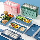 Lunch Box for Adults, 1450 ml Lunch Box with Compartments, Bento Boxes Lunch Box Children with Cutlery, Lunch Box, Lunch Box, Leak-Proof Food Box, Lunch Box Division, Breakfast Box Lunch Box