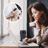 Thermische mok, koffiemok voor onderweg, 400 ml, set van 2, roestvrij staal, lekvrije reismok met rietje, dubbelwandige geïsoleerde mok voor koffie, thee, glühwein, warm en koud, zwart en wit