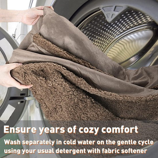 Waterdichte deken, sprei, bed, sofaplaid, knuffelhoes, bankovertrek, waterafstotend, woondeken, deken, sherpa-deken voor bed, bank, 203 x 152 cm