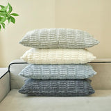 Set van 4 decoratieve kussenslopen, 30 x 50 cm, grijs, corduroy fluweel, kussen, bankkussen, sierkussen, wollige kussenslopen, kussenhoes voor bank, bank