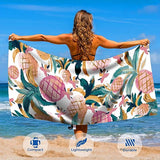 180 cm* 80 cm dubbelzijdige oversized microvezel strandlaken voor volwassenen, lichtgewicht extra grote sneldrogende zandvrije badhanddoek om te zwemmen, sport, strand, fitness-zonsondergang (dun)