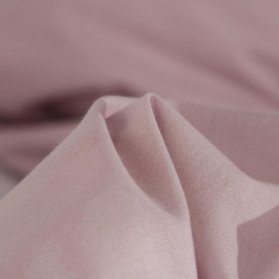 Deluxe Beddengoedset, 155 x 220 cm, 100% katoen, dekbedovertrek met kussensloop 80 x 80 cm, hoogwaardig dekbedovertrek met ritssluiting, made in EU, poederroze, 155 x 220 cm