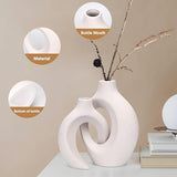 Witte keramische vaas, set van 2 pampasgras vazen Witte keramische vaas, set van 2 pampasgras vazen