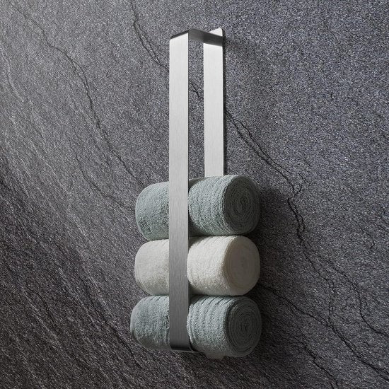 Handdoekhouder zonder boren, gastendoekhouder, zelfklevend, roestvrij staal, wandmontage, 42 cm