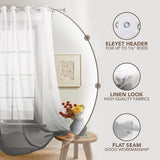 Transparant voile gordijn voile met oogjes, 260x140 cm (hoogte x breedte), donkergrijs, set van 2