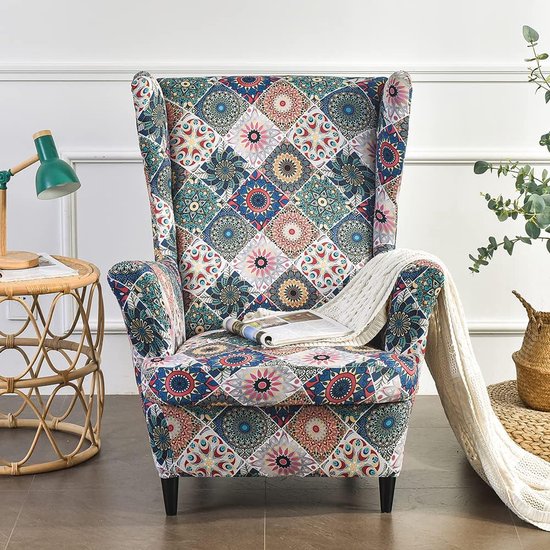 Oorfauteuilhoezen, fauteuilhoezen voor oorfauteuils, bedrukte oorfauteuilhoezen, fauteuilhoes voor woonkamer, 2-delig, een droomgordijn