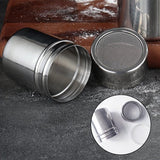 2 stuks poedersuikerstrooier, met deksel, poedersuiker-strooier, meelstrooier, poedersuiker, roestvrijstalen poederstrooier, meelzeef, voor thuis, restaurant, outdoor