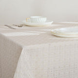 linnen tafelkleed Boho geruit opengewerkt tafelkleed moderne decoratie voor bruiloft 1 stuk tafelkleed beige verjaardag linnenlook tafellinnen keuken 130 x 240 cm