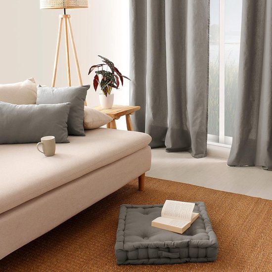 Groot kussen Lucas 50 x 50 x 10 cm, grijs