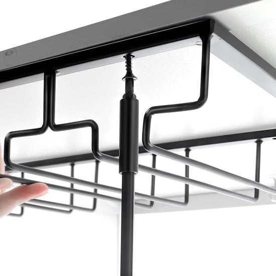 Wijnglashouder, metalen wijnglashouder, rek hangend wijnglazenrek met 4 rijen houder, houdt 8-12 wijnglazen voor familie, restaurant, hotelbar