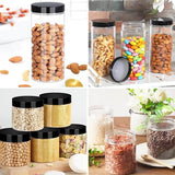 plastic opbergcontainers, opbergdoos keuken 8-delige opbergcontainerset (0,2L+0,4L+0,5L+1L) met deksel, opslagcontainers, cornflakes opbergdoos voor opslag granenmeel theekruiden