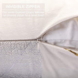 Fluwelen kussensloop, 45 x 45 cm, set van 2 stuks, crème, decoratieve kussenhoezen met bladpatroon, sofakussen, decoratieve kussenhoezen met verborgen ritssluiting, voor woonkamer, slaapkamer