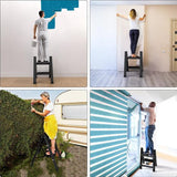 Trapladder, 2 treden inklapbaar aluminium vouwtrap, trapladder met breed anti-slip pedaal, draagbare vouwladder, opvouwbaar, huishoudelijk opstap, lichte staande ladder tot 150 kg, zwart