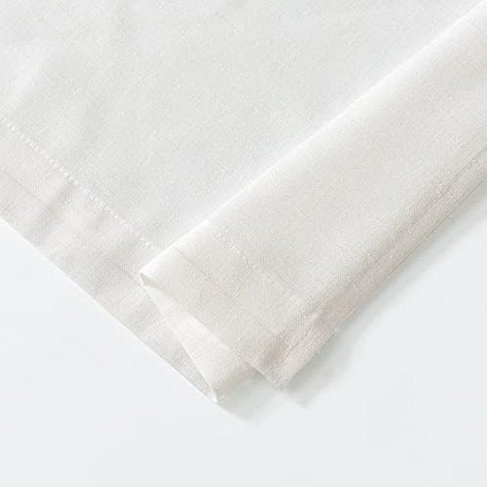 Witte vitrage linnen bistrogordijn ondoorzichtig gordijn ondoorzichtig gordijn gaas sjaals venstersjaal half transparant keuken woonkamer landhuis set van 2 65 x 60 H (cm) wit