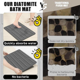 Superabsorberende stenen badmat, 100% natuurlijke diatomeeënaarde douchemat, antislip sneldrogende badkamervloermat, douchemat voor badkamervloer, gemakkelijk schoon te maken (donkergrijs)