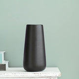 Zwarte vaas 20 cm hoog, moderne bloemenvazen ​​van keramiek voor tafeldecoratie binnenshuis, decoratieve vazen ​​voor pampasgras