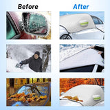 Windscreen Cover, Frost Protection Car Windscreen Winter, Sun Protection Car Windscreen Cover, Foldable Against Sun, Dust, Snow, Ice, Frost (232 x 142 cm)