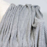 Knuffeldeken 100% acryl bedsprei 130 x 170 cm gebreide deken sprei sofa sprei superzachte gebreide deken woonkamer deken sofa deken grijs