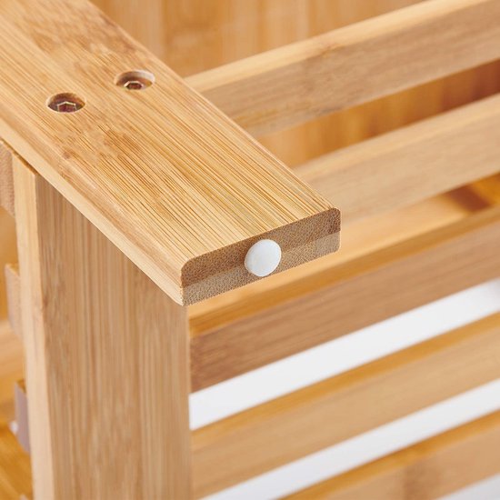 Houten kruk Kleine kruk voor kinderen Draagbare kleine voetenbank Opbergrek Opstapkruk voor keuken Badkamer Slaapkamer Opbergrek Lichtgewicht en antislip