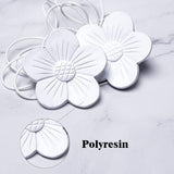 Camellia Magnetische gordijn-embrasses, 2 stuks, decoratieve metalen clips, zonder boren, gordijn met flexibel touw, voor thuiskantoor, wit