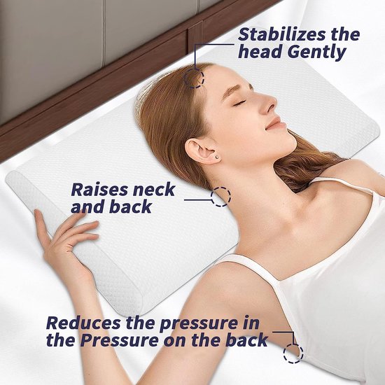 Orthopedisch neksteunkussen, visco-elastisch kussen, traagschuim, 7 cm, gemaakt van verkoelend traagschuim, visco-schuim