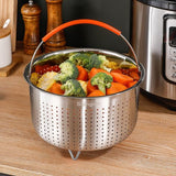 Direct pot mand, roestvrijstalen groentestoommand, stoommandinzet voor potten (6qt)