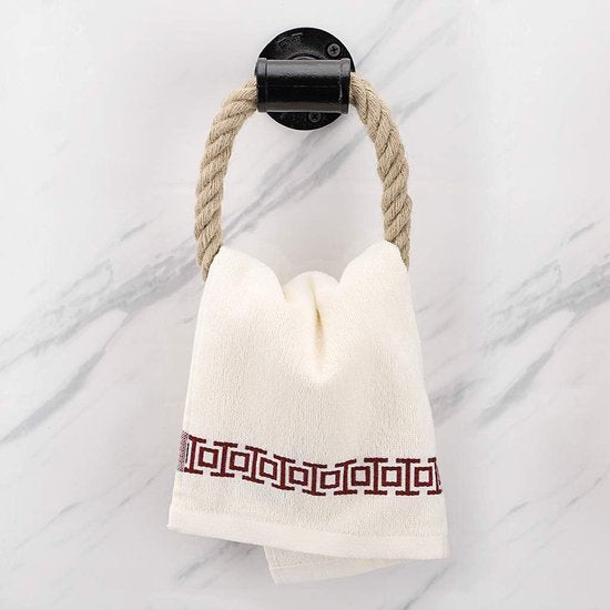 Nautische industriële pijphanddoekringhouder Wandmontage Rustieke handdoekenrek Badkameraccessoires