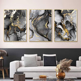 Abstracte fotoset, moderne afbeeldingen op canvas, woonkamer, slaapkamer, zwart gouden posters, wandafbeeldingen, kunstdecoratie - zonder lijst (30 x 40 cm x 3 stuks)