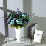 Kunstmatige pioenrozen - bloemhoofden, realistische zijden pioenrozen - vintage bloemen/bloemstuk voor thuis, bruiloft, kantoor, party, decoratie, 2 stuks (blauw)