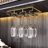 Wijnfleshouder Tafelblad Hanger Metalen Organizer voor Bar Keuken 3 Tier Glaswerk Rek Onder Kast Roestvrijstalen Hanger Opbergrek Zwart (Goud)