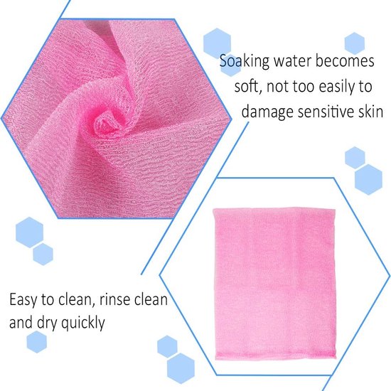 5 stuks peeling-badhanddoek nylon Japanse peeling lichaam douche exfoliërende washandjes handdoek lichaam douche reinigingssponzen voor dames en heren