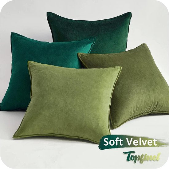Kussenhoezen, 45 x 45 cm, set van 4 stuks, groen, fluweel, kleurverloop, sierkussen, overtrek voor bank, slaapkamer, woonkamer, balkon, zacht