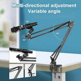 Microfoonstandaard, microfoonarmsteun, microfoon, bureau, gamingtafel met microfoonhouder, anti-vibratie, 360 graden opslag, maximaal 3 kg