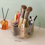 360 roterende make-up borstelhouder Clear Make-up Lip Gloss Organizer Case met 5 sleuven Clear White