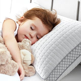 Hoofdkussen, 40 x 80 cm, verstelbare vezelvulling, kussen met ritssluiting, hotelkussen, set van 2, 950 g x 2 microvezel, wasbaar nekkussen voor mensen met allergieën, zijslapers en