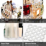Make-up organizer, 360 graden draaibaar, cosmetica-organizer, beauty-organizer met golfvorm, make-up-opslag, cosmeticabox voor commode, dressoir, slaapkamer, badkamer, transparant