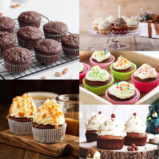 2 stuks 12-delige muffinvorm voor 24 muffinplaten, muffinbakvorm, bakvorm, anti-aanbaklaag, inspiratie, mini-muffinvorm, rond, bakplaat voor muffins cupcake, pan, set, muffin vormen, 35 x 26 x 3 cm