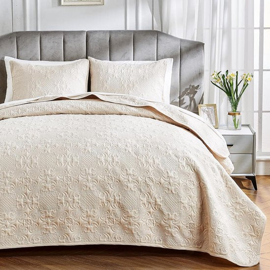 Dekbedovertrek beige