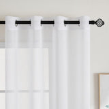 Set van 2 transparante voile gordijnen met oogjes transparant voile polyester ringgordijn transparant woonkamer luchtig decoratief gordijn voor slaapkamer 140 x 245 cm (b x h) wit