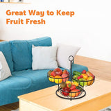 Fruitmandstandaard 5 niveaus Fruitschaal Metaal Mat voor meer ruimte op het werkblad Keukenstandaard met fruitschalen Organizer voor brood, snacks, groenten (zwart)