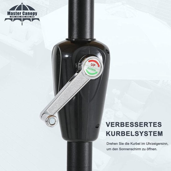 270 cm parasol, patio parasol, tuinparasol, terrasparasol, tafelscherm, martkparasol, 8 ribben, turquoise